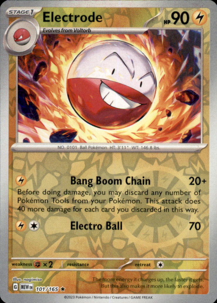 Electrode Reverse Holo Rare SV: Scarlet & Violet 151 101/165 NM