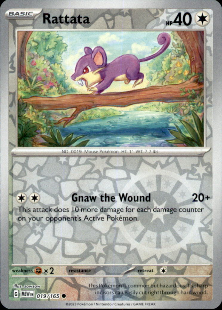 Rattata Reverse Holo Common SV: Scarlet & Violet 151 019/165 NM