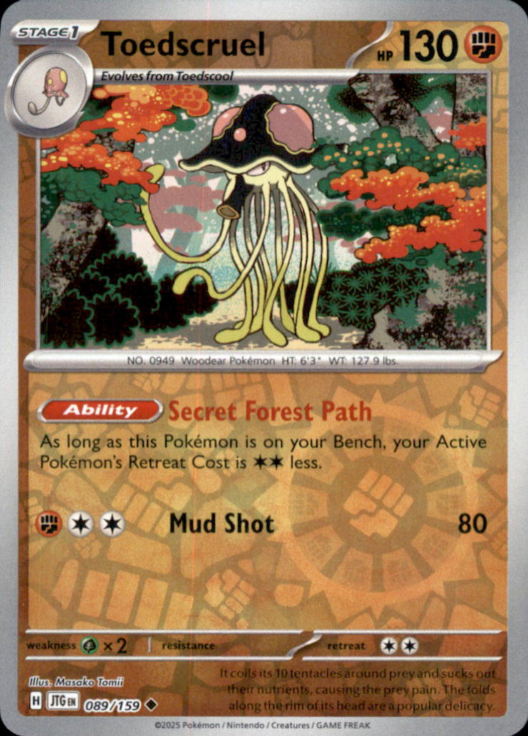 Toedscruel Reverse Holo Uncommon SV09: Journey Together 089/159 NM