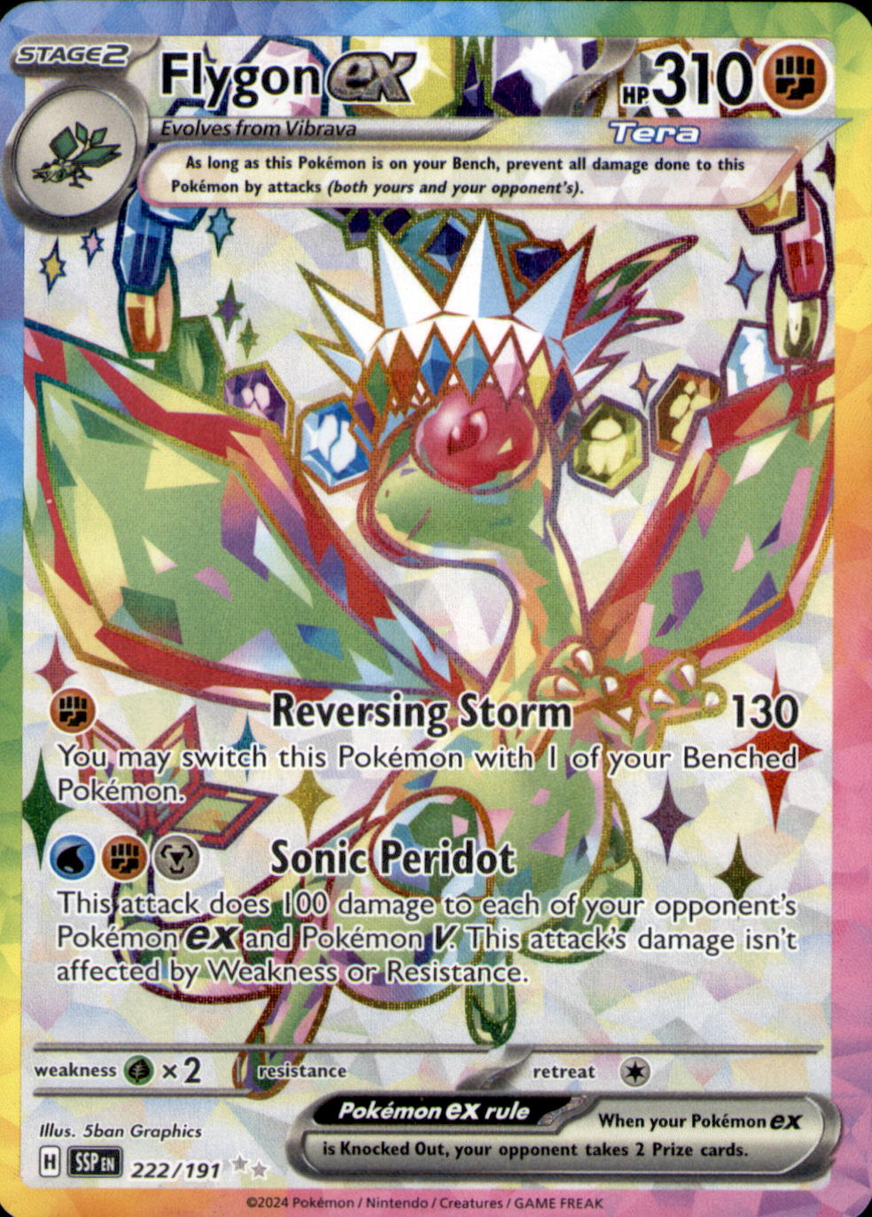 Flygon ex Holo Ultra Rare SV08: Surging Sparks 222/191 NM
