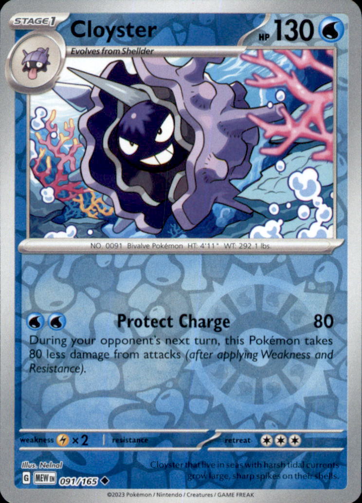 Cloyster Reverse Holo Uncommon SV: Scarlet & Violet 151 091/165 NM
