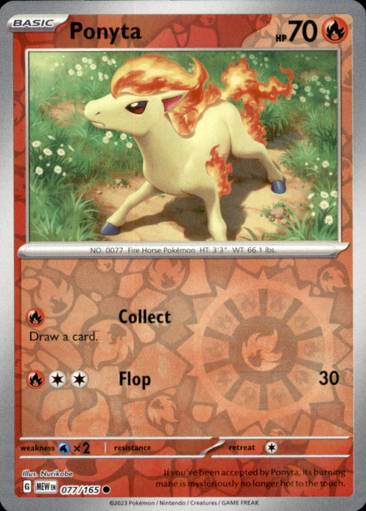 Ponyta Reverse Holo Common SV: Scarlet & Violet 151 077/165 NM