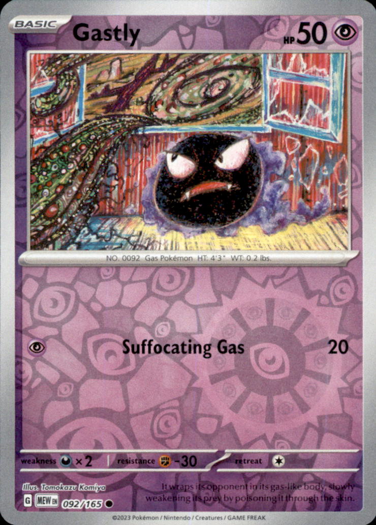 Gastly Reverse Holo Common SV: Scarlet & Violet 151 092/165 NM