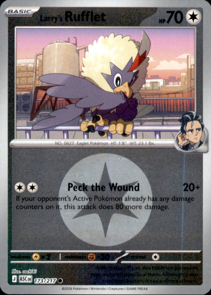 Larry's Rufflet (Energy Symbol Pattern) Reverse Holo Common ME: Ascended Heroes 173/217 NM