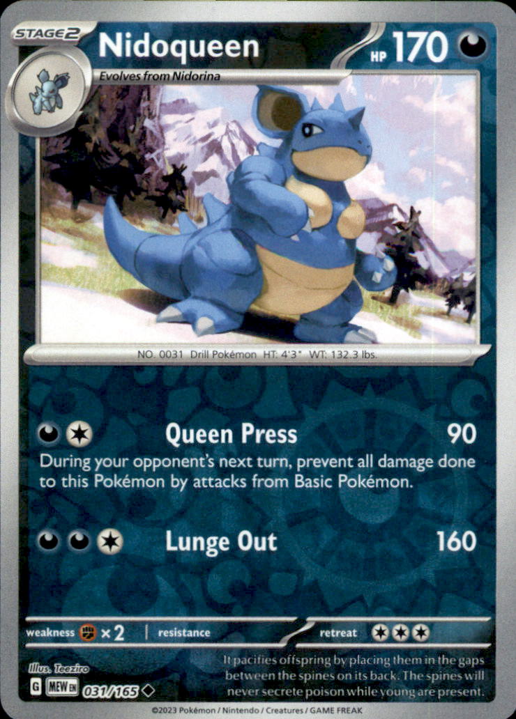 Nidoqueen Reverse Holo Uncommon SV: Scarlet & Violet 151 031/165 NM