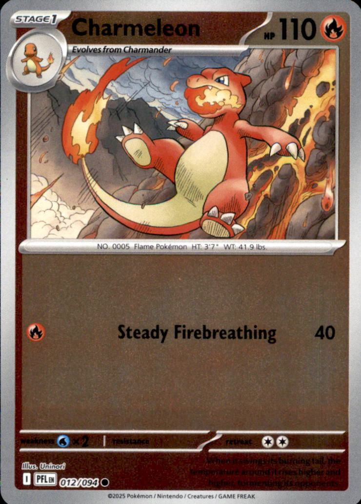 Charmeleon Reverse Holo Common ME02: Phantasmal Flames 012/094 NM