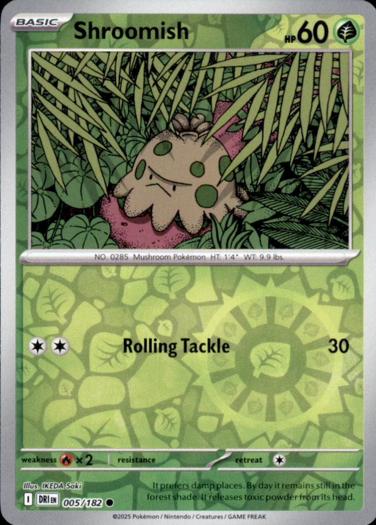 Shroomish Reverse Holo Common SV10: Destined Rivals 005/182 NM