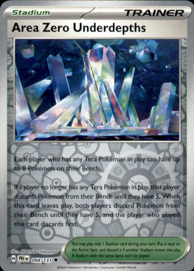 Area Zero Underdepths Reverse Holo Uncommon SV: Prismatic Evolutions 094/131 NM