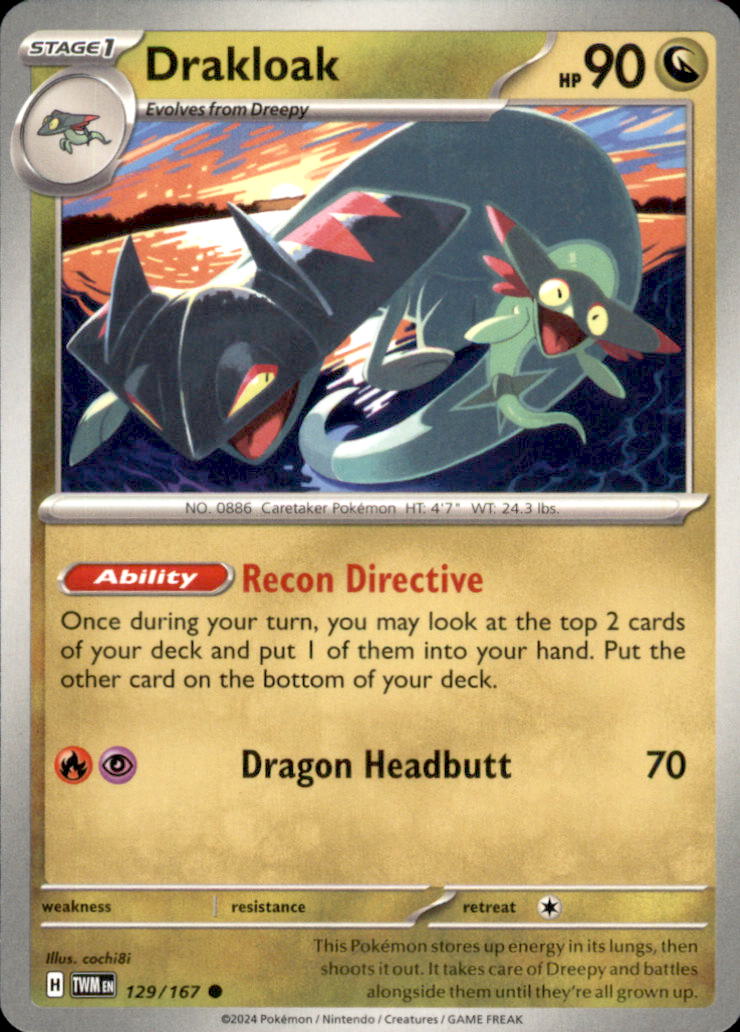Drakloak Common SV06: Twilight Masquerade 129/167 NM
