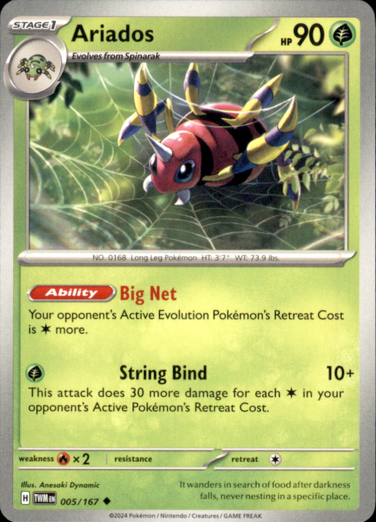 Ariados Uncommon SV06: Twilight Masquerade 005/167 NM
