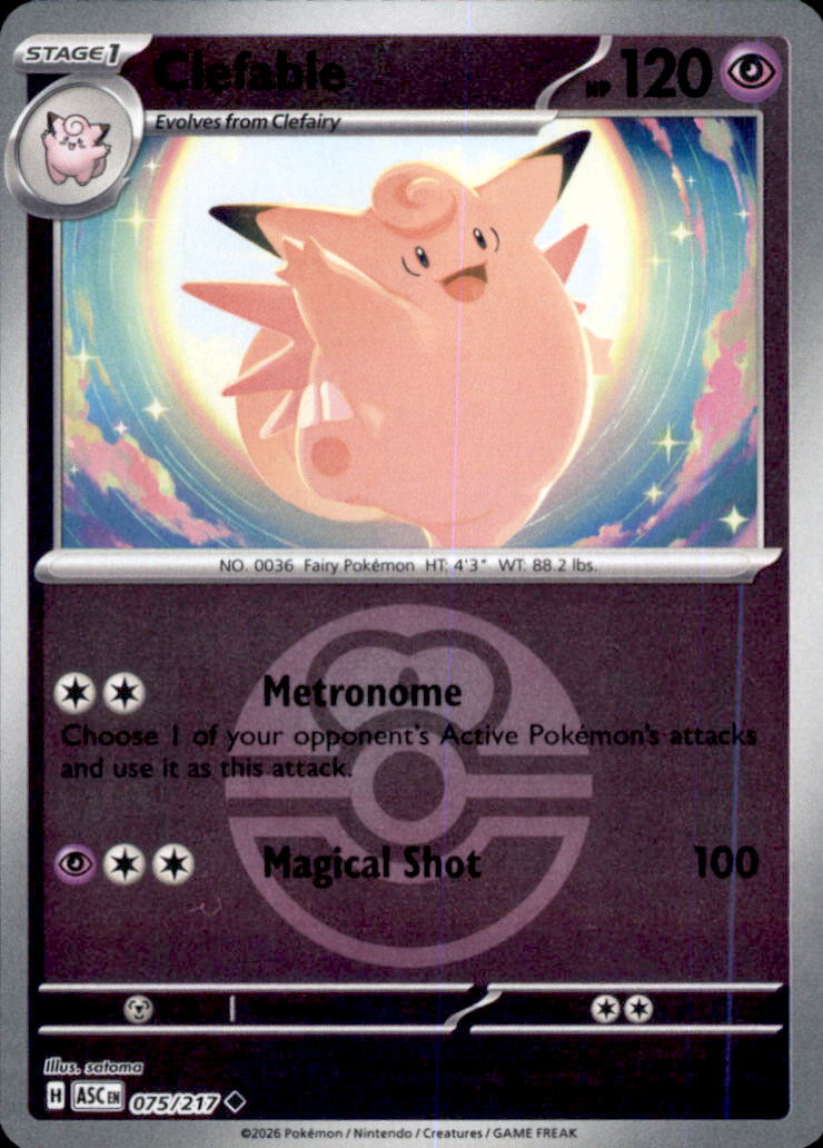 Clefable (Love Ball) Reverse Holo Uncommon ME: Ascended Heroes 075/217 NM