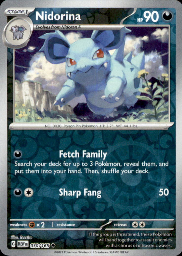 Nidorina Reverse Holo Uncommon SV: Scarlet & Violet 151 030/165 NM