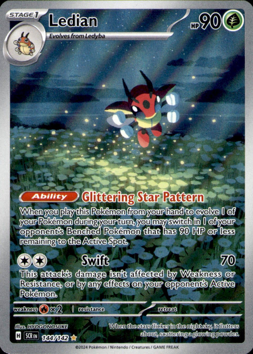 Ledian Holo Illustration Rare SV07: Stellar Crown 144/142 NM