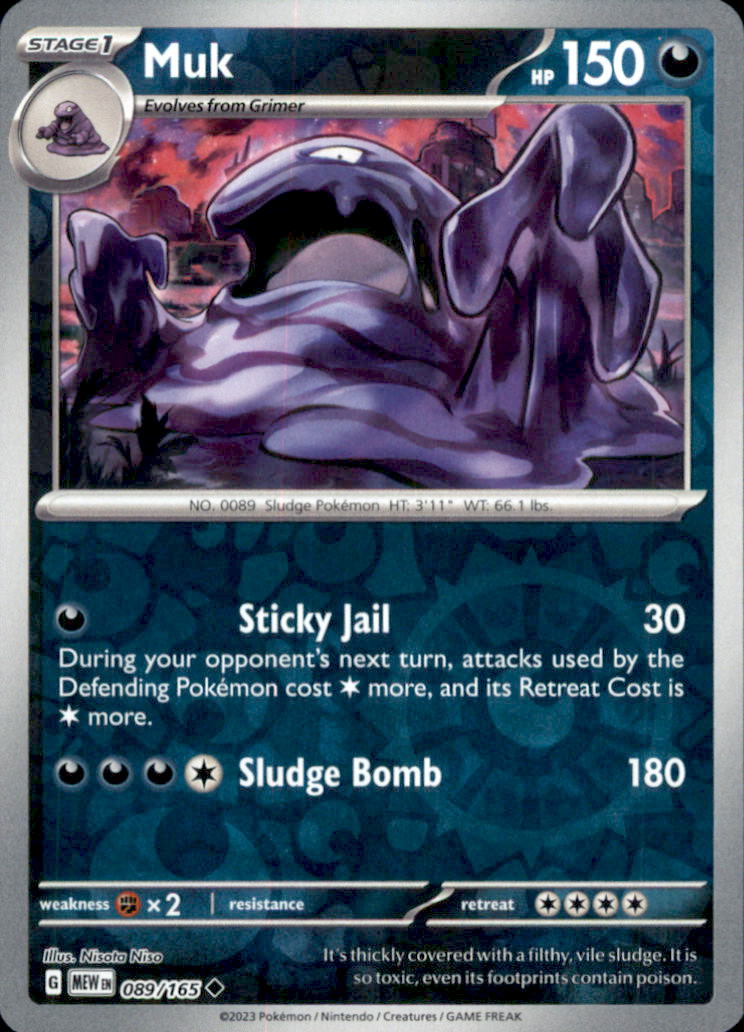 Muk Reverse Holo Uncommon SV: Scarlet & Violet 151 089/165 MP