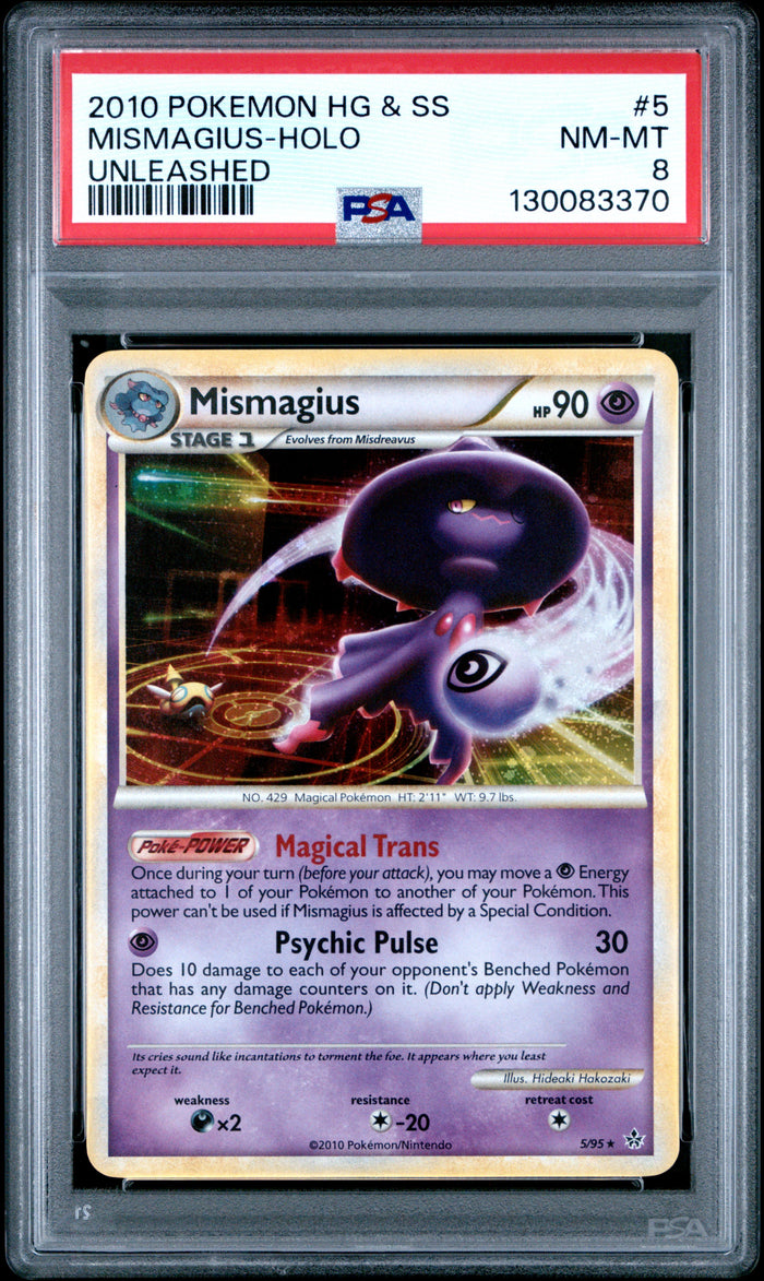 Mismagius-Holo Unleashed Pokemon Heartgold & Soulsilver Unleashed 5 NM PSA 8
