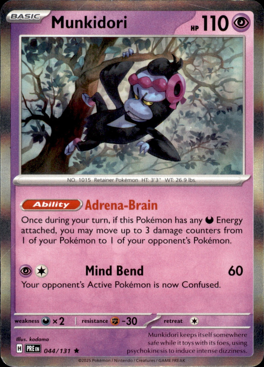 Munkidori Holo Rare SV: Prismatic Evolutions 044/131 NM