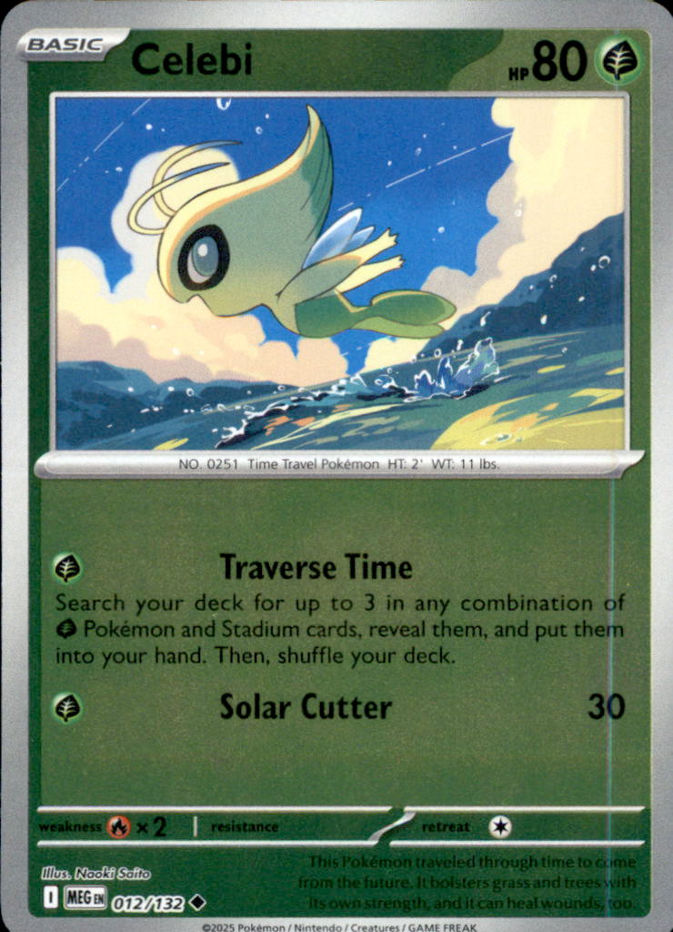Celebi Reverse Holo Uncommon ME01: Mega Evolution 012/132 NM