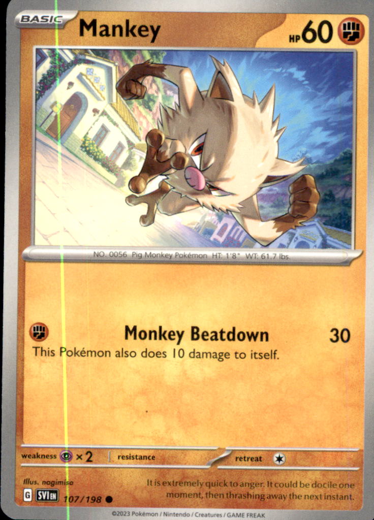Mankey Common SV01: Scarlet & Violet Base Set 107/198 NM