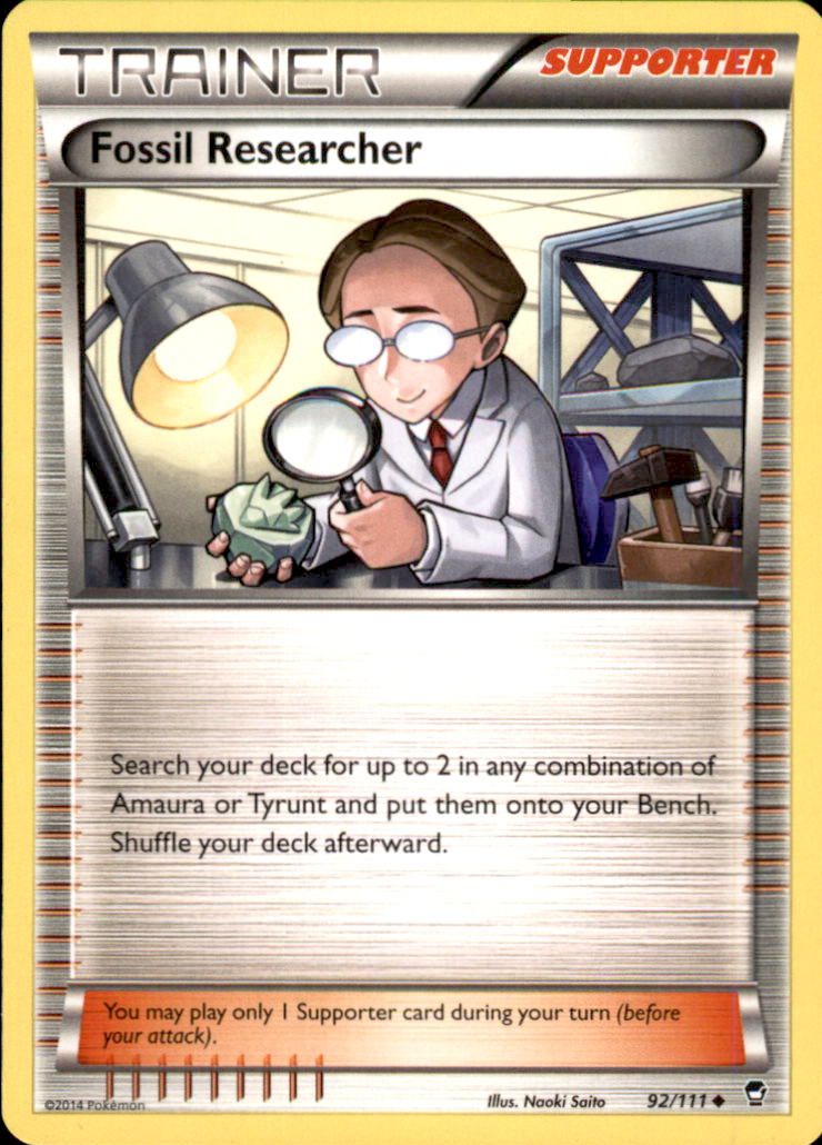 Fossil Researcher Uncommon XY - Furious Fists 92/111 NM
