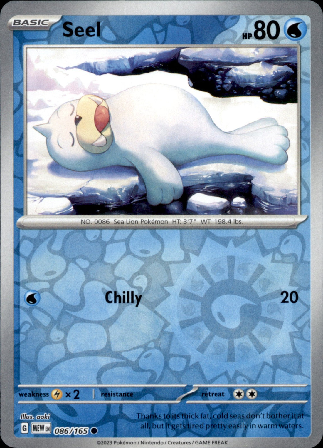Seel Reverse Holo Common SV: Scarlet & Violet 151 086/165 NM