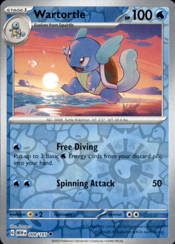 Wartortle Reverse Holo Uncommon SV: Scarlet & Violet 151 008/165 NM