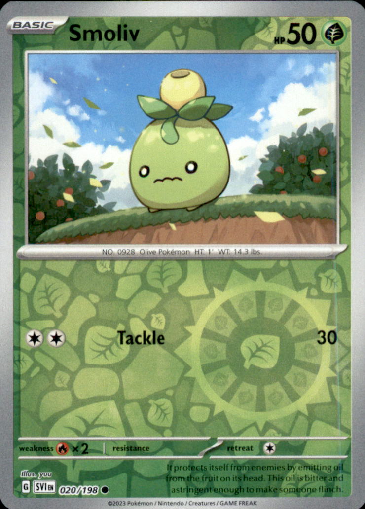 Smoliv Reverse Holo Common SV01: Scarlet & Violet Base Set 020/198 NM