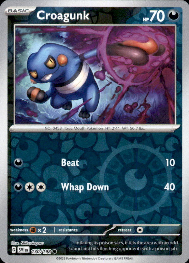 Croagunk Reverse Holo Common SV01: Scarlet & Violet Base Set 130/198 NM
