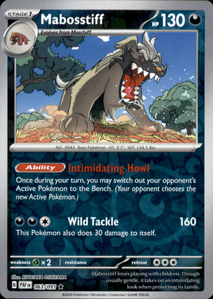Mabosstiff Reverse Holo Uncommon SV01: Scarlet & Violet Base Set 137/198 NM