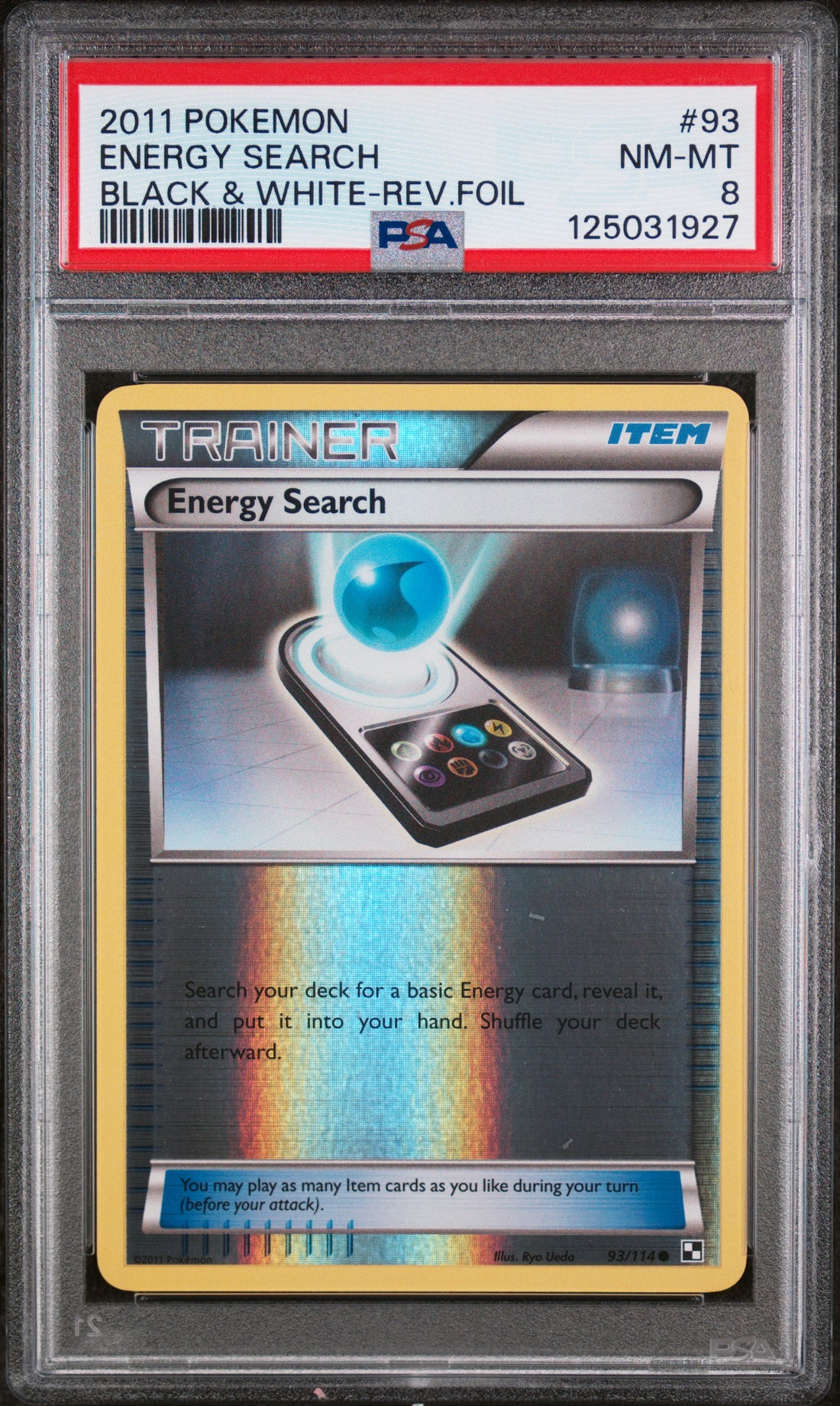 Energy Search Black & White-Rev.Foil Pokemon Black & White 93 NM PSA 8