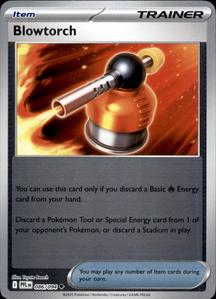Blowtorch Reverse Holo Uncommon ME02: Phantasmal Flames 086/094 NM