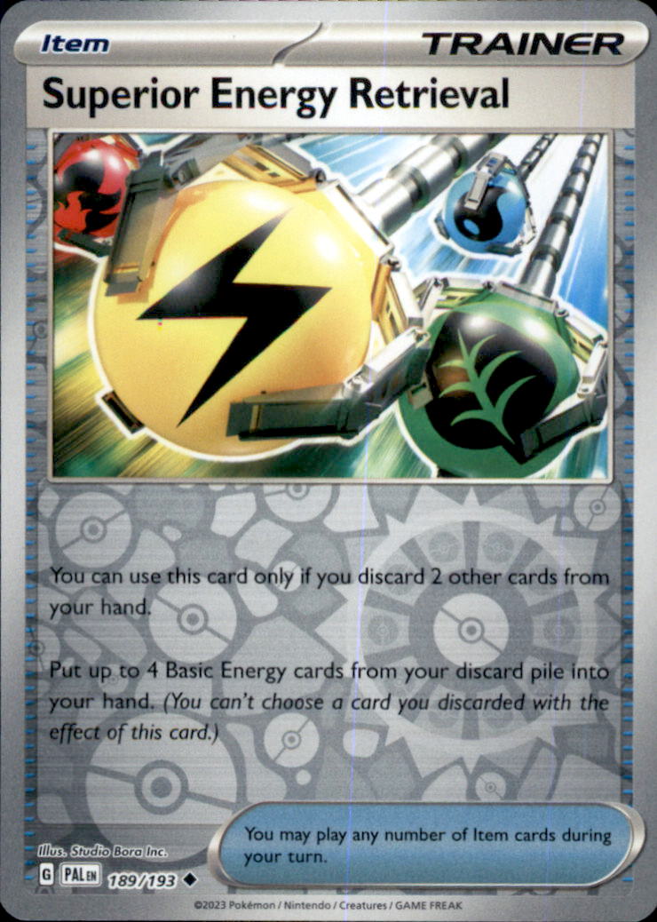 Superior Energy Retrieval Reverse Holo Uncommon SV02: Paldea Evolved 189/193 NM
