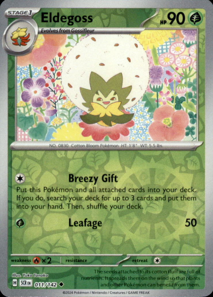 Eldegoss Reverse Holo Uncommon SV07: Stellar Crown 011/142 NM