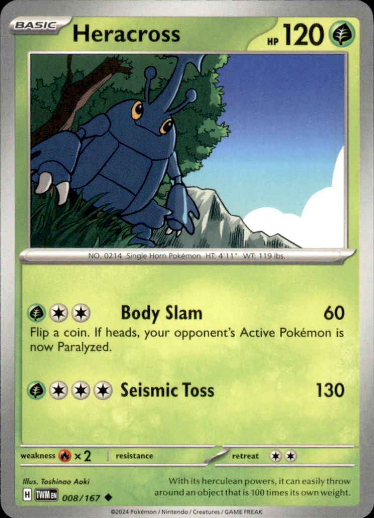 Heracross Uncommon SV06: Twilight Masquerade 008/167 NM