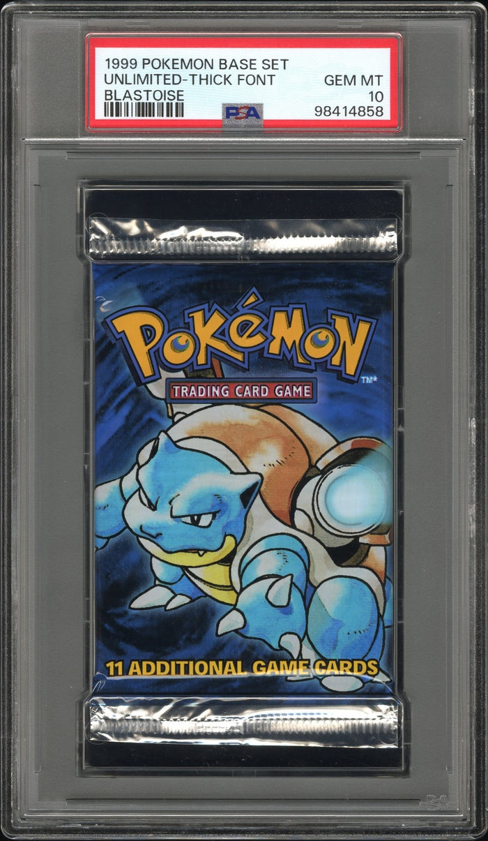 Unlimited-Thick Font Blastoise Pokemon Base Set Pack NM PSA 10