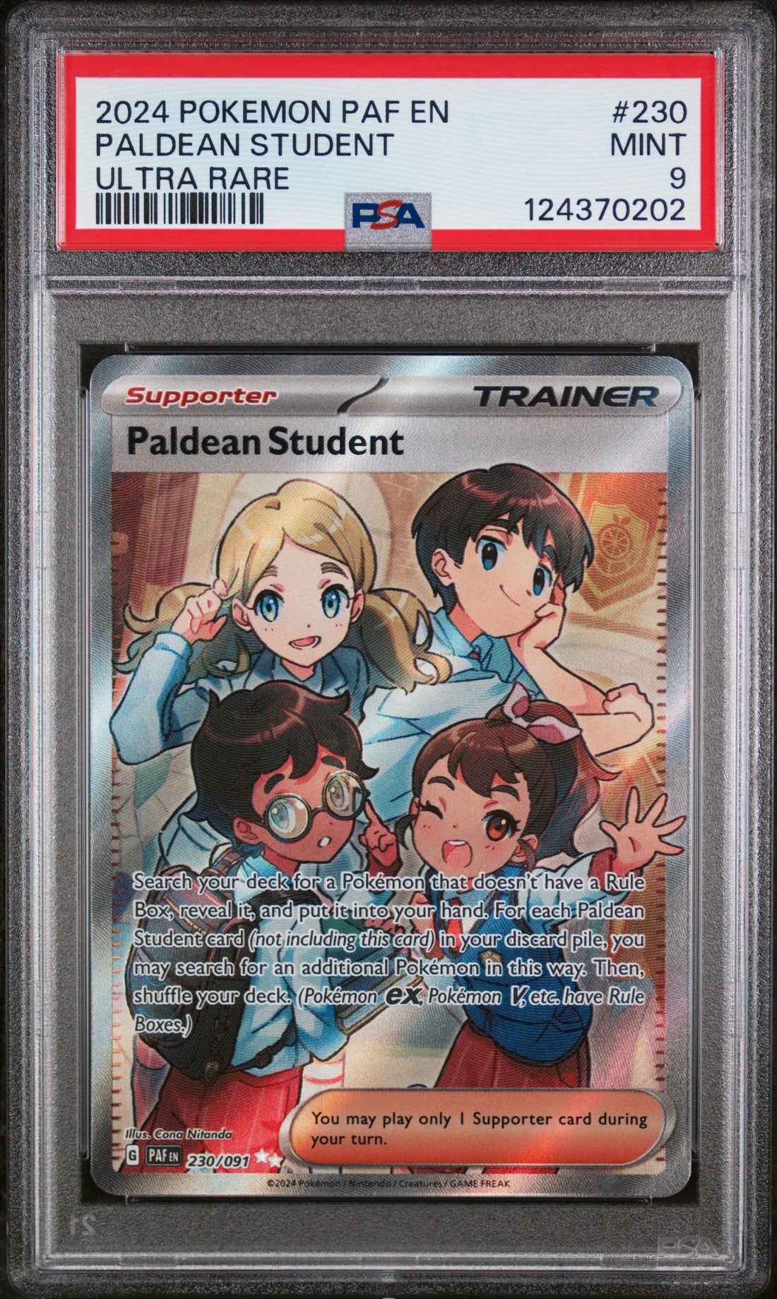 Students In Paldea Ultra Rare Pokemon Paf En-Paldean Fates 230 NM PSA 9