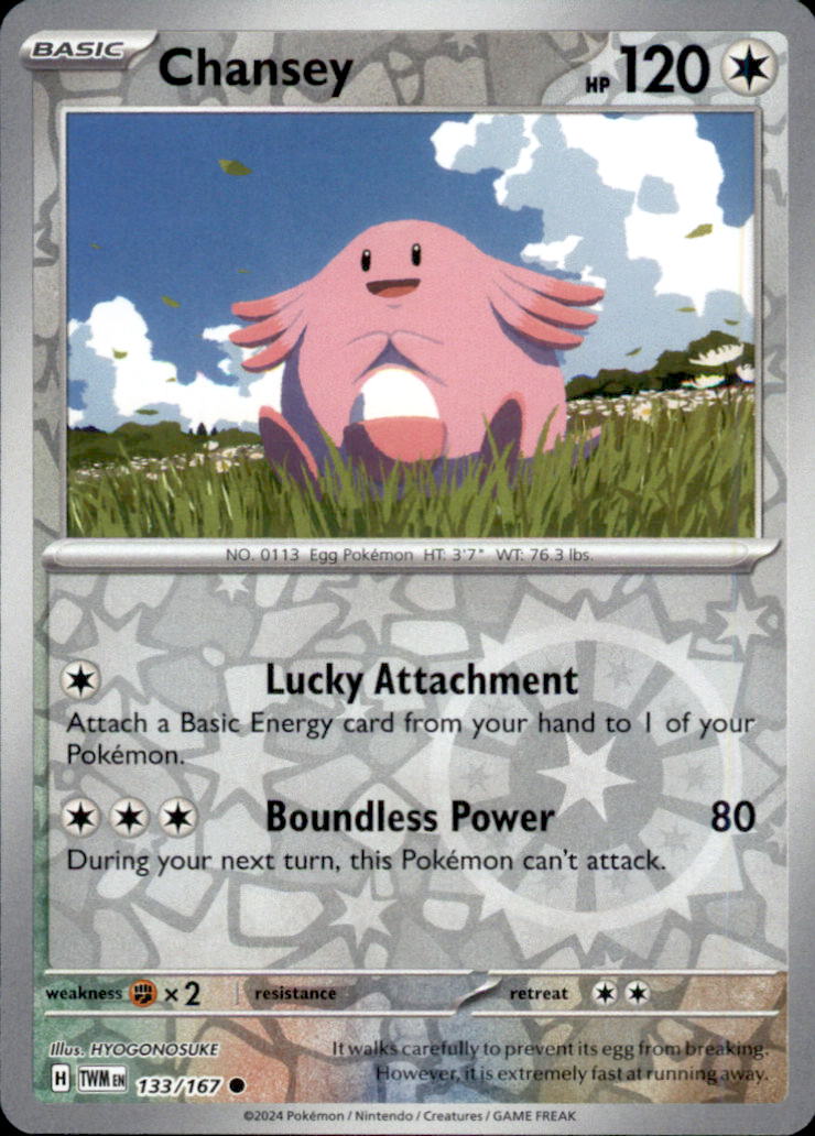 Chansey Reverse Holo Common SV06: Twilight Masquerade 133/167 NM