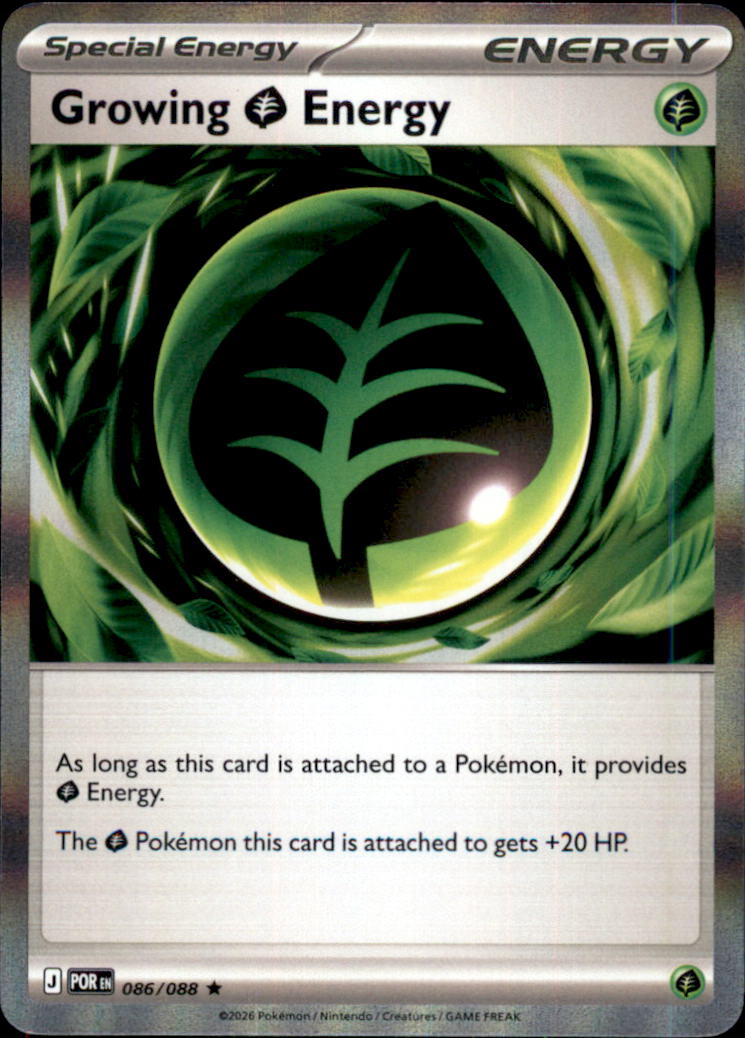 Growing Grass Energy Holo Rare ME03: Perfect Order 086/088 NM