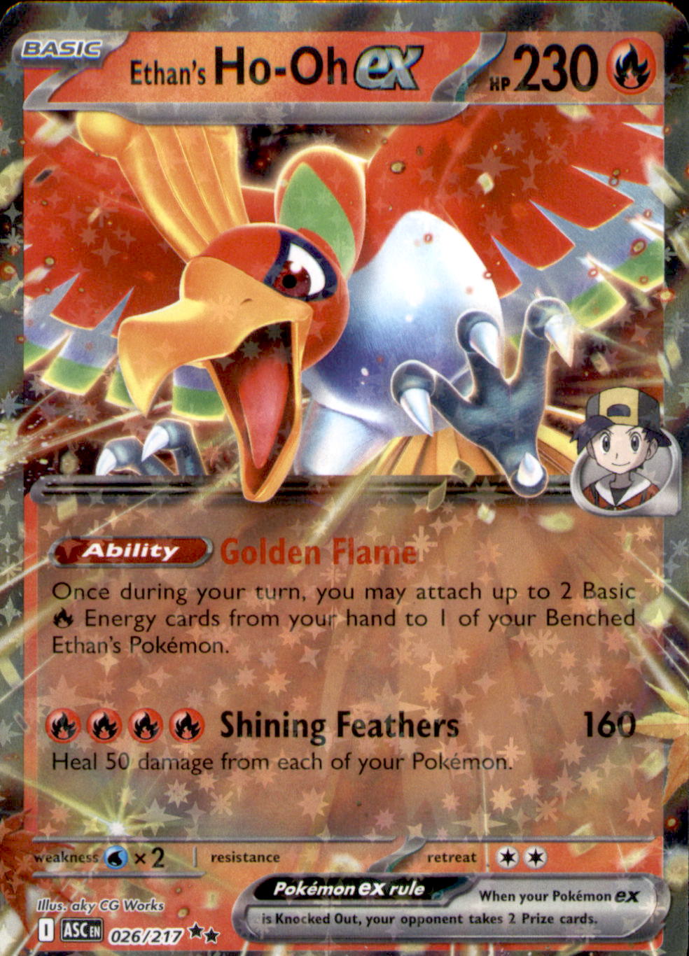 Ethan's Ho-Oh ex Holo Double Rare ME: Ascended Heroes 026/217 NM