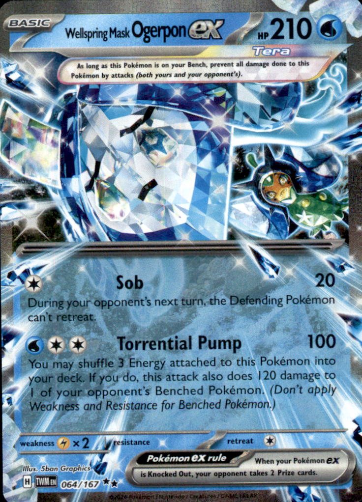 Wellspring Mask Ogerpon ex Holo Double Rare SV06: Twilight Masquerade 064/167 NM