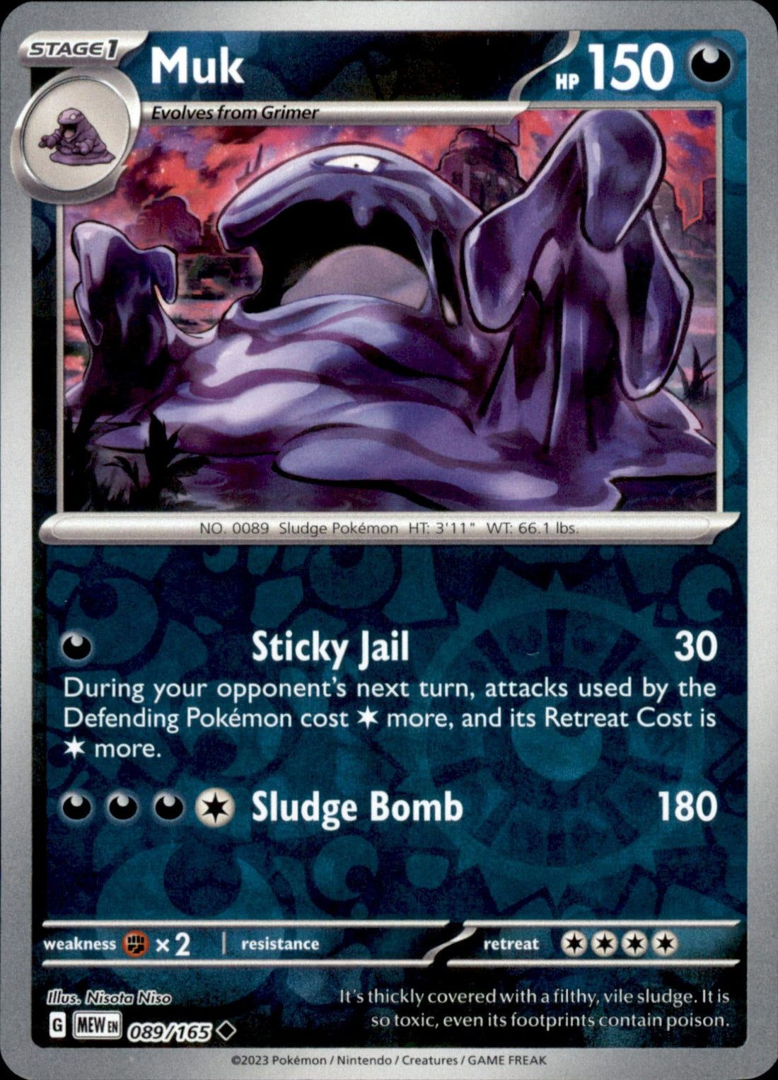 Muk Reverse Holo Uncommon SV: Scarlet & Violet 151 089/165 NM