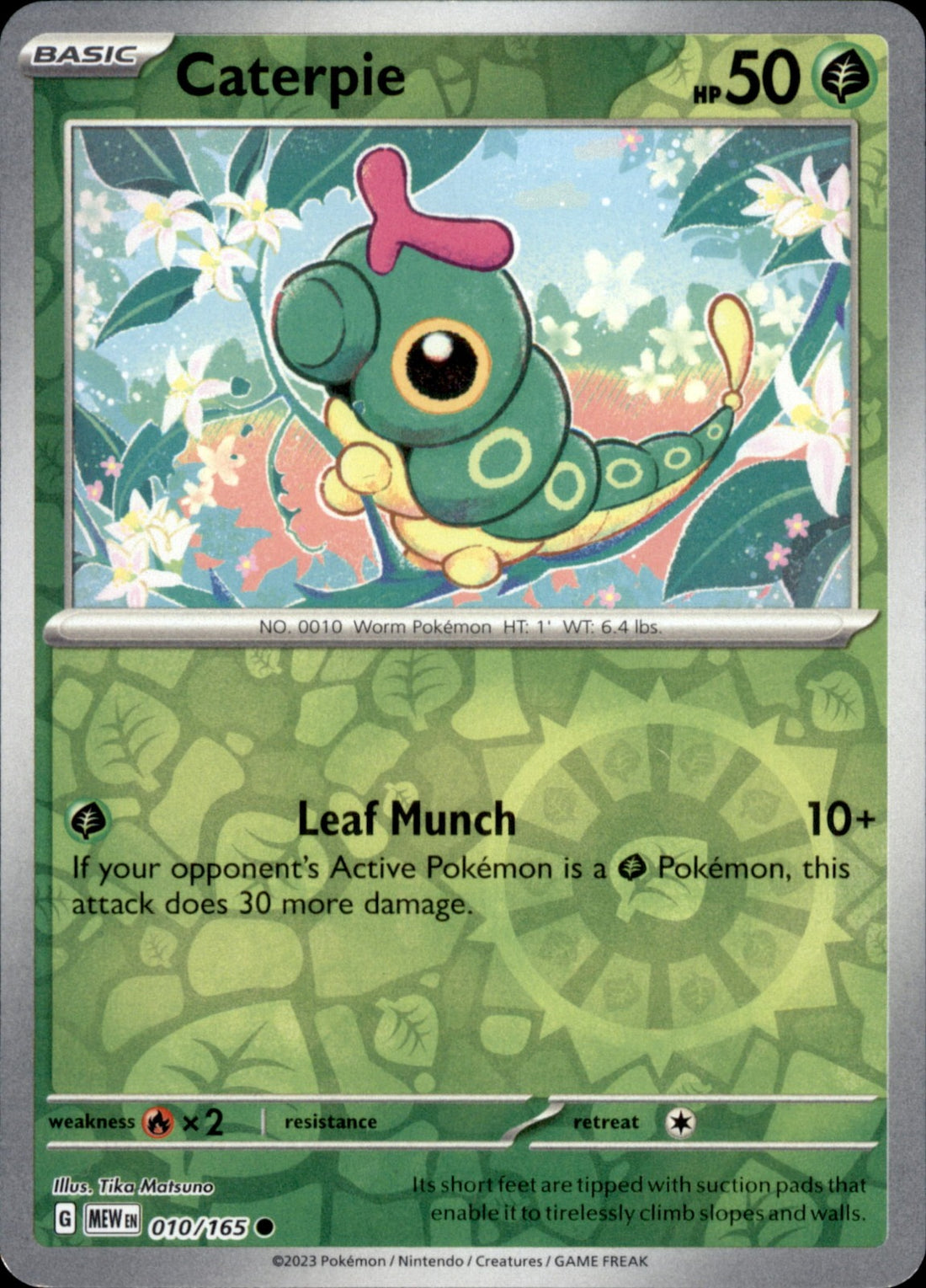 Caterpie Reverse Holo Common SV: Scarlet & Violet 151 010/165 NM