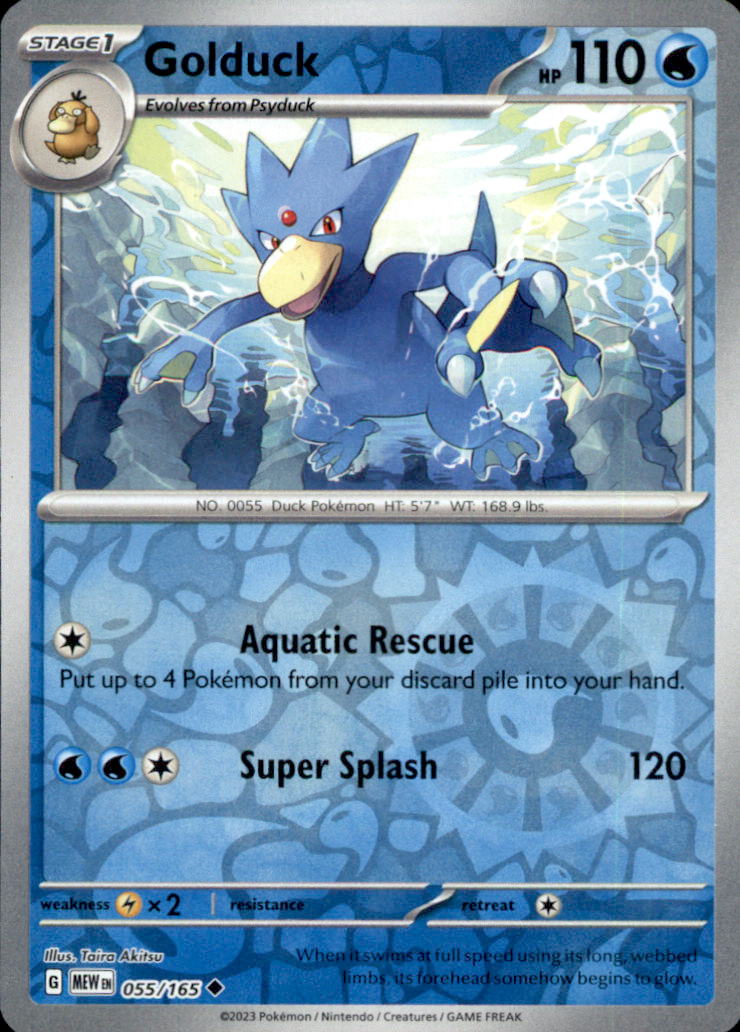 Golduck Reverse Holo Uncommon SV: Scarlet & Violet 151 055/165 NM