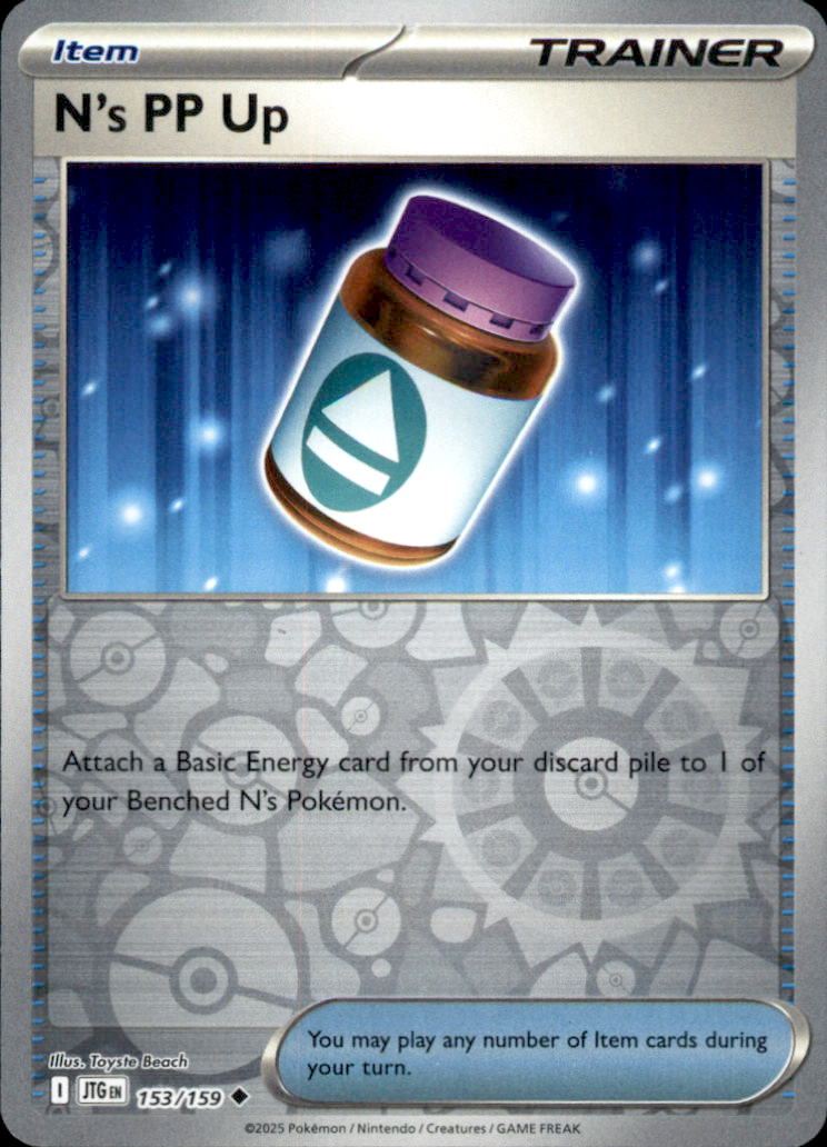 N's PP Up Reverse Holo Uncommon SV09: Journey Together 153/159 NM