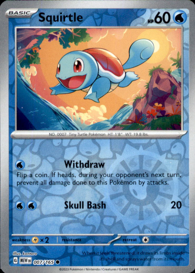 Squirtle Reverse Holo Common SV: Scarlet & Violet 151 007/165 NM