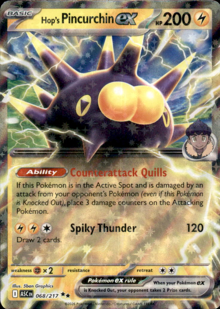 Hop's Pincurchin ex Holo Double Rare ME: Ascended Heroes 068/217 NM