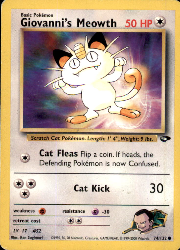 Giovanni's Meowth (74) Unlimited Common Gym Challenge 074/132 LP