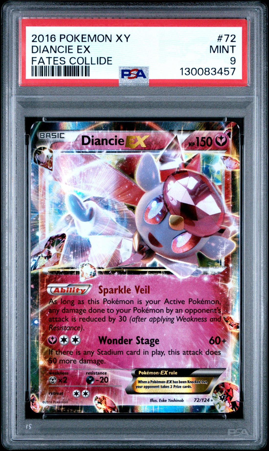 Diancie Ex Fates Collide Pokemon Xy Fates Collide 72 NM PSA 9