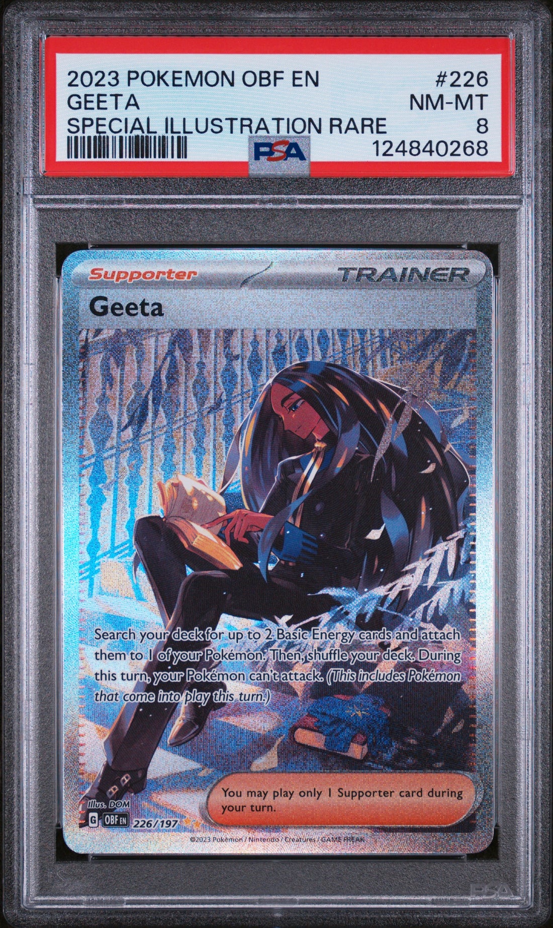 Geeta Special Illustration Rare Pokemon Obf En-Obsidian Flames 226 NM PSA 8