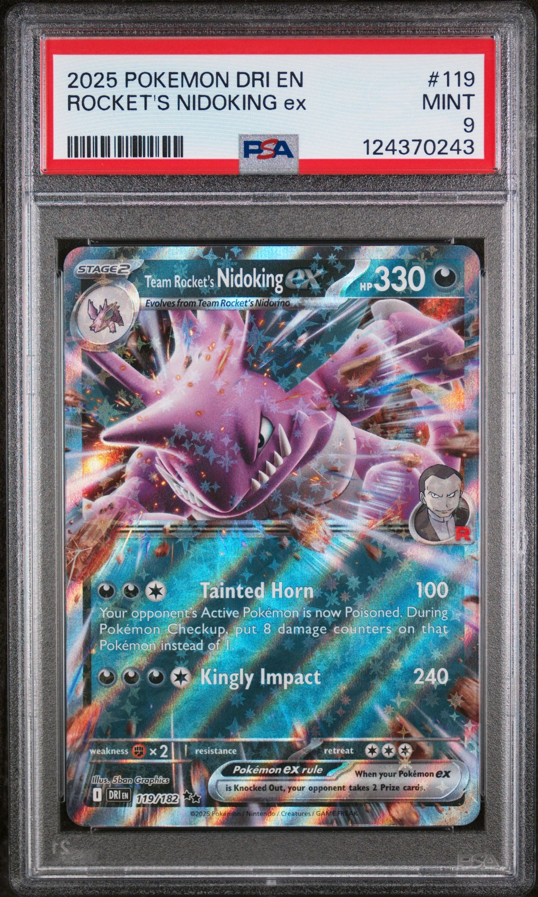 Rocket'S Nidoking Ex Pokemon Dri En-Destined Rivals 119 NM PSA 9