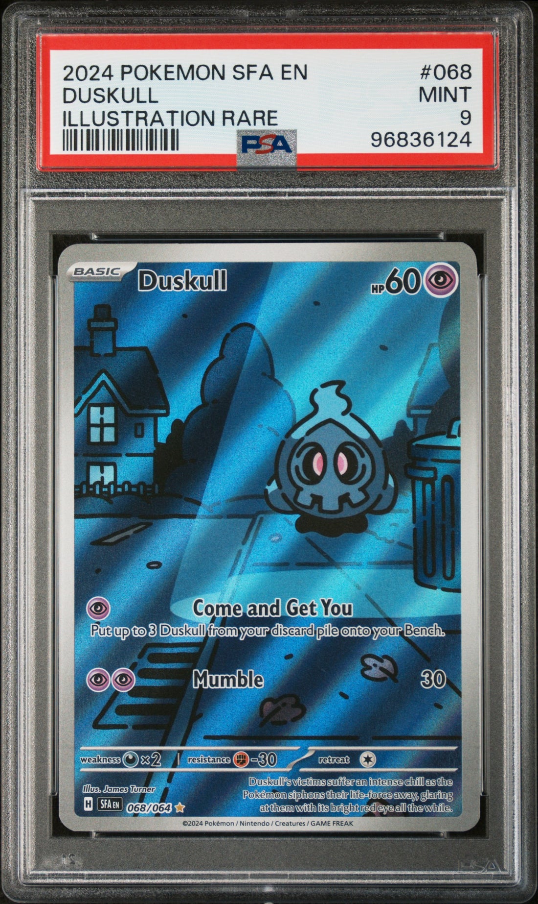 Duskull Illustration Rare Pokemon Sfa En-Shrouded Fable 068 NM PSA 9